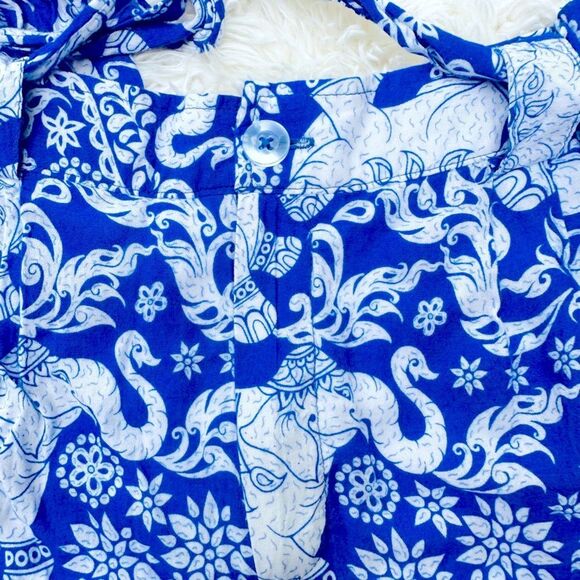 Sale 🎉Blue Harem jogger Button And tie waist Elephant Pants - Picture 6 of 12